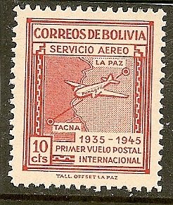 Bolivia   Scott    C100   Plane & Map   Unused