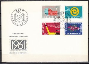 Switzerland, Scott cat. 402-405. Ice Hockey value on a First day cover. ^