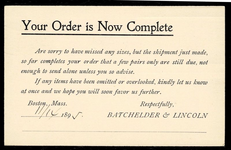 Dollar Box - 1895 Boston American Flag cancel - 7 on GPC