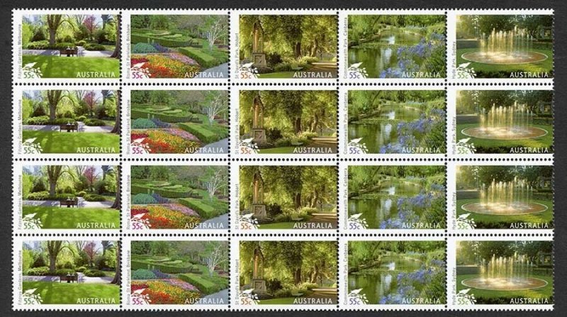 Australia SGSG3224a 2009 Australian Parks & Gardens Block of 20 U/M