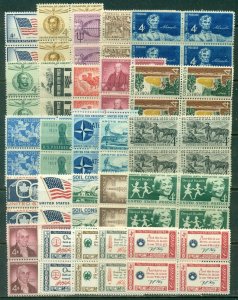 25 DIFFERENT SPECIFIC 4-CENT BLOCKS OF 4, MINT, OG, NH, GREAT PRICE! (3)