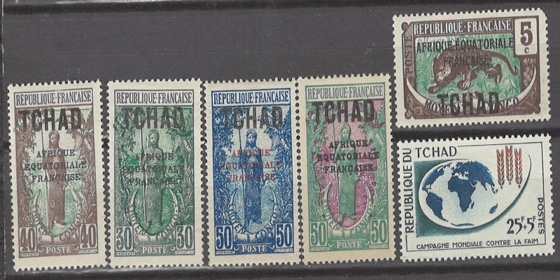 COLLECTION LOT # 3145 CHAD 6 MH STAMPS 1924+ CV+$10