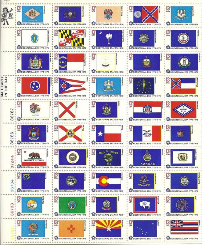 1633-82 13c 50 State Flags F/MNH/OG scv $62.00