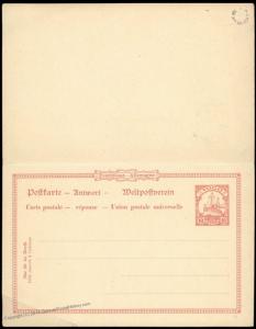 Germany 1909 SOKODE Togo Postal Stationery Reply Pair Ganzsachen Cover 82299