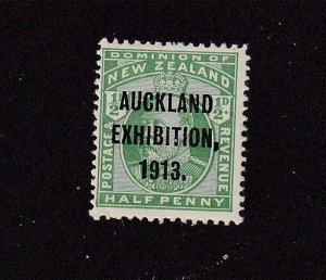 NEW ZEALAND # 130e MNH AUCKLAND EXHITION 1913 O/PRINT ON KEV11 1/2p CV $25+