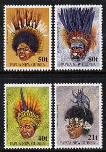 PAPUA NEW GUINEA - 1991 - Traditional Headresses - Perf 4v Set-Mint Never Hinged