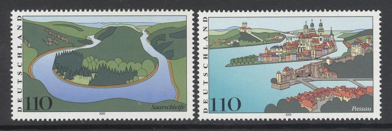 Germany 2000 #2072-2073 Scenic Regions Set of 2 Stamps MNH 