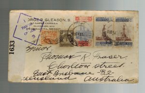 1942 Guadalajara Mexico censored Airmail cover to Australia Jorge Gleason