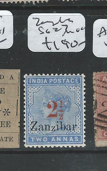 ZANZIBAR (P1807B) QV 2 1/2/2A INDIA SG27  MOG