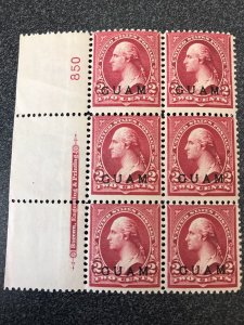 Guam US Possession #2 2c Washington MNH Plate # block of 6 KS Philatelics 2G110