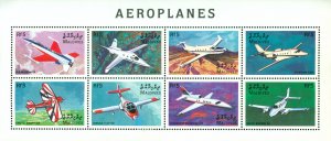 MALDIVES 2317-8 MH SHEETS/8 SCV $14.50 BIN $7.00 AIRPLANES