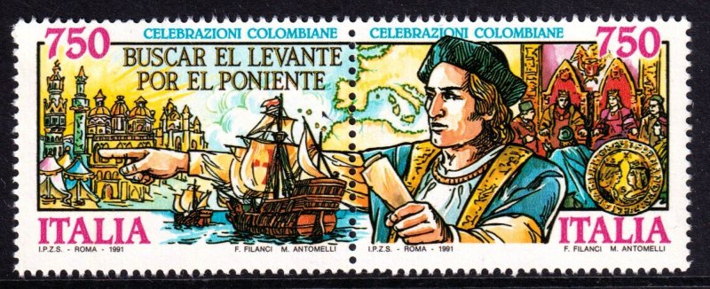 Italy 1991 Discovery of America Complete Mint MNH Set Pair SC 1836a