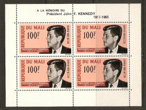 Mali C 24a MNH 1964 John F. Kennedy Souvenir Sheet