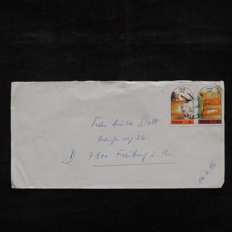 ZS-U692 KENYA - Christmas, 1993 Airmail To Germany Cover