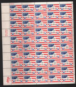 US #C90 Mint Sheet Plane, Globe, & Flag 