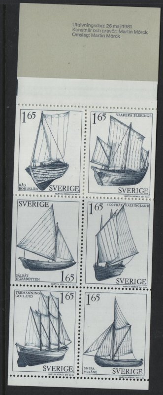 SWEDEN,1365a  MNH BOOKLET PANE