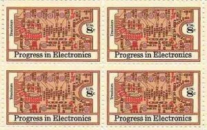 1973 Progress in Electronics Block of 4 8c Postage Stamps, Sc#1501, MNH, OG