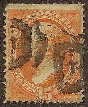 #163 used, 15c. Webster, Fancy Cancel, SCV $160