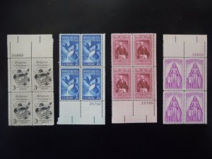 1957 Plate Block Set Complete #1086-1099  14 Blocks MNH OG F/VF