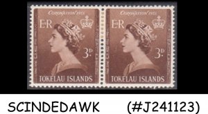 TOKELAU ISLANDS - 1953 QEII CORONATION - 2V PAIR - MINT HINGED