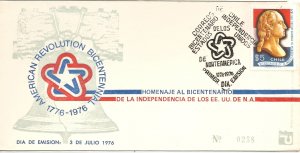 Chile George Washington American Bicentennial FDC !4