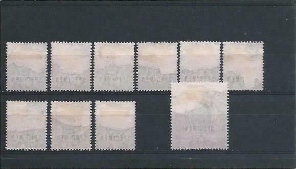 MONTSERRAT 1903 SET OF TEN OVPT SPECIMEN MM SG 14s/23s CAT £225