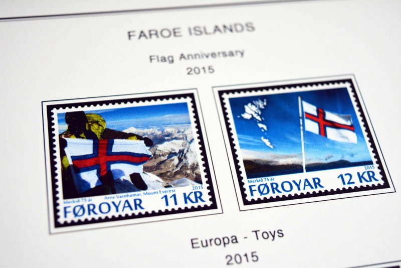 COLOR PRINTED FAROE ISLANDS 2011-2020 STAMP ALBUM PAGES (38 illustrated pages)