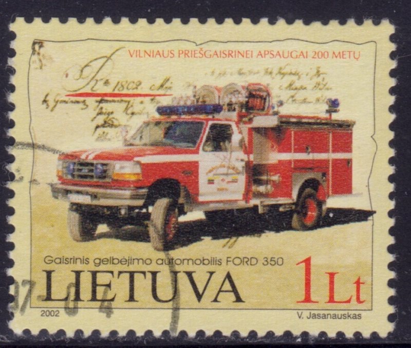 Lithuania, 2002, Fire Station in Vilnius, #723, used,++