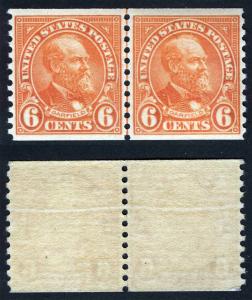 US Sc 723 MNH Original Gum Coil Line Pair GEM