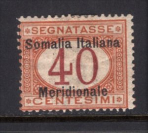 Somalia 1906 Postage Due Somalia Italiana Meridionale 40c Mint HR #J5 CV$375