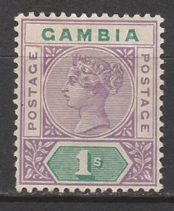 GAMBIA 1898 QV 1/- TOP VALUE