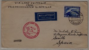 Germany/Spain Zeppelin cover 18.5.30 tear