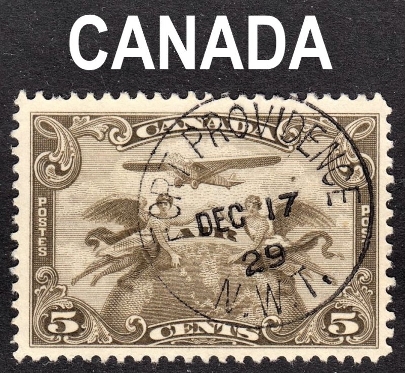 Canada Scott C1 VF used with a superb & scarce SON Fort Providence cds.