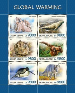 SIERRA LEONE - 2018 - Global Warming - Perf 6v Sheet - Mint Never Hinged