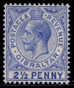 GIBRALTAR GV SG79a, 2½d deep bright blue, LH MINT. Cat £300. LARGE 2 in ½