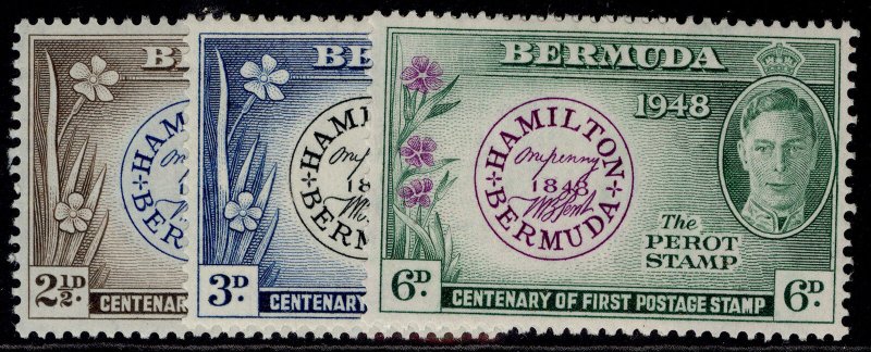 BERMUDA GVI SG127-129, 1949 Postmaster Perots stamp set, M MINT. 