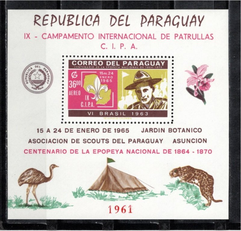 Paraguay 1965 MNH Sc 857a souvenir sheet 