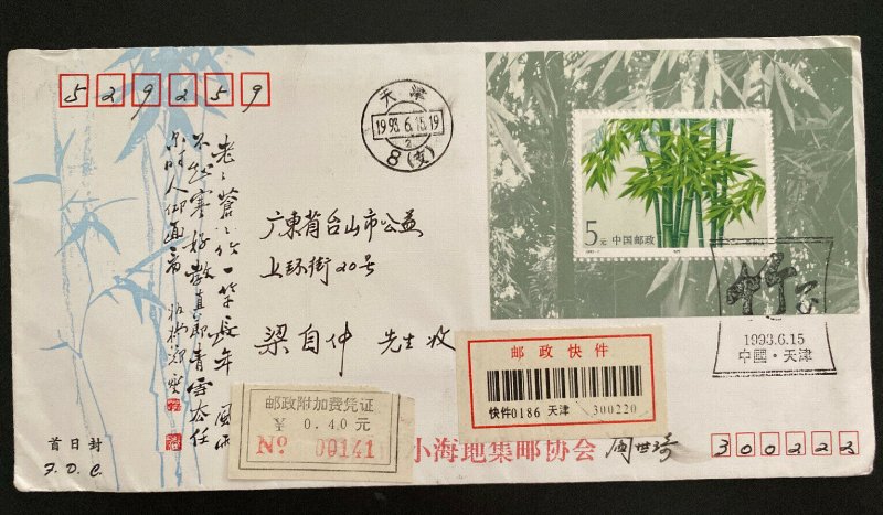 1993 China First Day Souvenir Cover FDC Bamboo Plant