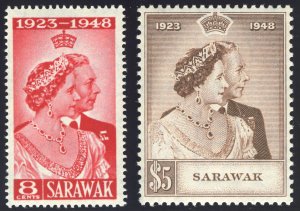 Sarawak 1948 KGVI Silver Wedding set complete MNH. SG 165-166. Sc 174-175.