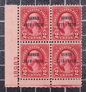 Scott 647 - 2 Cents Washington - MNH - Hawaii Plate Block Of 4 18983 SCV $180.00