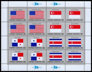 United Nations - New York Scott 362-365 (1981) Flag Series Sheet, Mint NH VF C