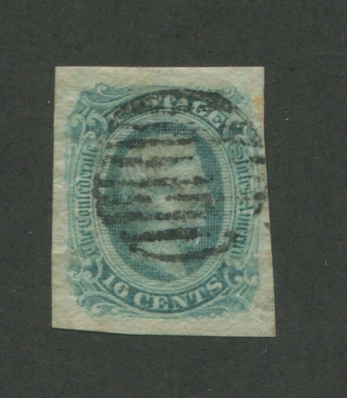 1864 Confederate States Civil War Postage Stamp #12 Used VF Army Cancel