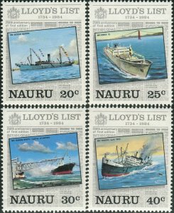 Nauru 1984 SG295-298 Lloyd's List set MNH