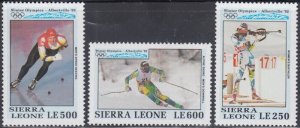 SIERRA LEONE Sc # 1520-2 CPL MNH 1992 ALBERTVILLE WINTER OLYMPICS