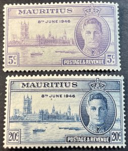 MAURITIUS # 223-224-MINT NEVER/HINGED---COMPLETE SET---1946