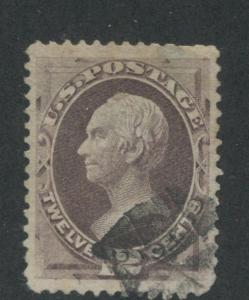 1870 US Stamp #151 12c Used Very Fine Faint Cancel Catalogue Value $210 