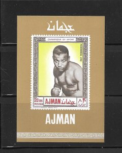 AJMAN RAY ROBINSON BOXING MNH XF OLD SOUVENIR SHEET EXCELLENT IMPERF STAMP