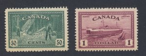 2x Canada MNH VF Stamps;  #272-50c & #273 $1.00 Ferry Guide Value = $107.50