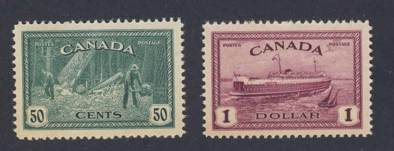 2x Canada MNH VF Stamps;  #272-50c & #273 $1.00 Ferry Guide Value = $107.50