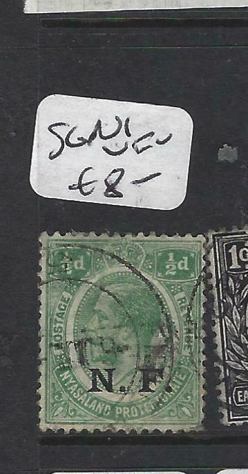 TANGANYIKA  (PP3005B)  NYASALAND 1/2D  OVPT NF  SG N1   VFU